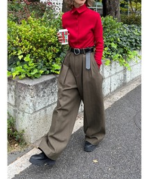 BLACK BY MOUSSY | tuck volume pants(タックボリュームパンツ)(その他パンツ)