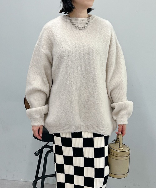 un dix cors(アンディコール)の「ゴマジャガードシンプルニットプルオーバー(ニット/セーター・レディース・レッド/チャコールグレー/ライトベージュ/ブラック/ブルー・FREE)」の16枚目の写真