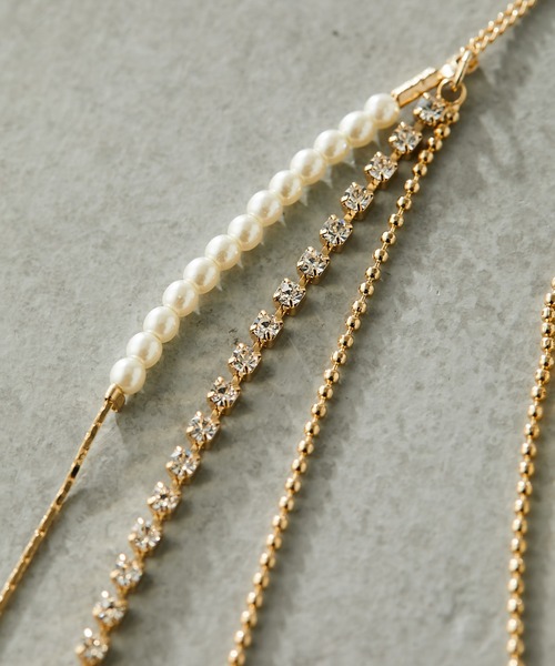 PAPILLONNER（パピヨネ）の「パールクリスタルネックレス/PAPILLONNER/パピヨネ（ネックレス・レディース・ゴールド・FREE）」の6枚目の写真