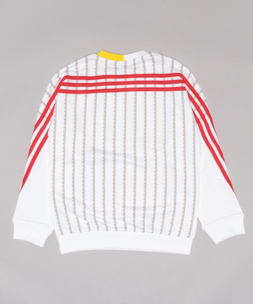 海外限定XL Adidas Vネック スウェットシャツ ホワイトKC0112 古着 80年代 アディダス adidas Vネック 襟付き ワンポイント