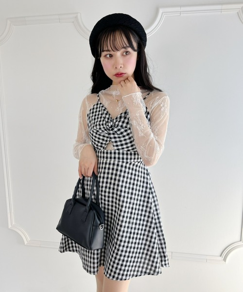 CHICWISH★バックリボンギンガム柄ワンピース☆ 楽天市場】大きいサイズ レディース ワンピース | ギンガム