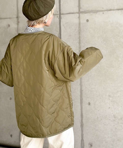 Java(ジャバ)の「《JaVaジャバ コラボ》ノーカラーキルティングコート(ノーカラーコート・メンズ・カーキブラウン/ブラック/カーキ/アイボリー・LARGE/MEDIUM/X-LARGE)」の7枚目の写真