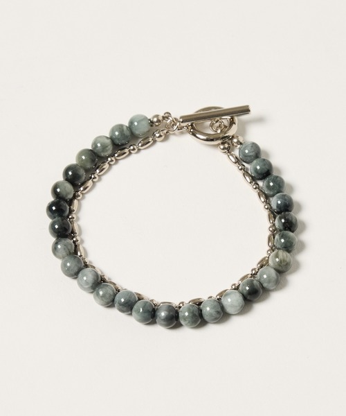 AIVER(アイバー)の「AIVER ランダムタイガーアイ2連ブレスレット MADE IN JAPAN(ブレスレット・メンズ・ピンク/グリーン/ブルー/ブラック/ピンク系その他/ダークグリーン/グレー・FREE)」の1枚目の写真