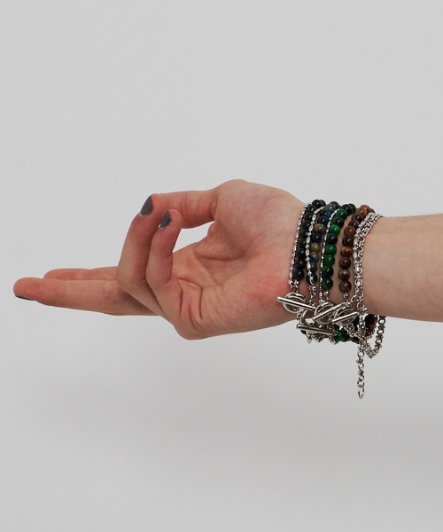 AIVER(アイバー)の「AIVER ランダムタイガーアイ2連ブレスレット MADE IN JAPAN(ブレスレット・メンズ・ピンク/グリーン/ブルー/ブラック/ピンク系その他/ダークグリーン/グレー・FREE)」の10枚目の写真