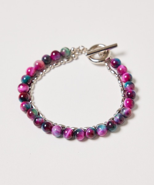 AIVER(アイバー)の「AIVER ランダムタイガーアイ2連ブレスレット MADE IN JAPAN(ブレスレット・メンズ・ピンク/グリーン/ブルー/ブラック/ピンク系その他/ダークグリーン/グレー・FREE)」の20枚目の写真