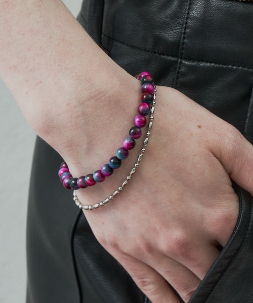 AIVER(アイバー)の「AIVER ランダムタイガーアイ2連ブレスレット MADE IN JAPAN(ブレスレット・メンズ・ピンク/グリーン/ブルー/ブラック/ピンク系その他/ダークグリーン/グレー・FREE)」の21枚目の写真