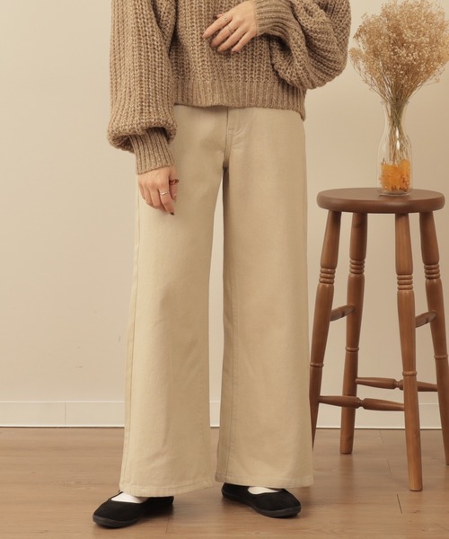 mil（ミル）の「【150㎝前後の小柄さんサイズ】セミワイドチノパンツ（チノパンツ・レディース・ライトベージュ/ブラウン/ベージュ・XXS/S/XS）」の3枚目の写真