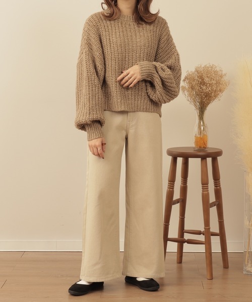 mil（ミル）の「【150㎝前後の小柄さんサイズ】セミワイドチノパンツ（チノパンツ・レディース・ライトベージュ/ブラウン/ベージュ・XXS/S/XS）」の4枚目の写真