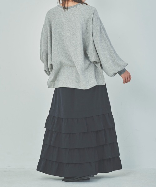OUTERSUNSET（アウターサンセット）の「long tiered skirt（スカート・レディース・グレイッシュベージュ/ブラック・FREE）」の14枚目の写真