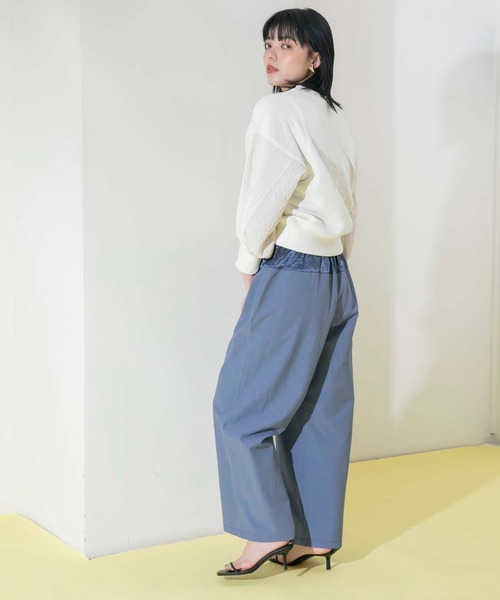 Eimee Law(エイミーロウ)の「ウエストドロストワイドパンツ(その他パンツ・レディース・ブラック/ダークブルー/ライトベージュ・38)」の6枚目の写真