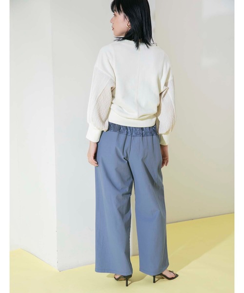Eimee Law(エイミーロウ)の「ウエストドロストワイドパンツ(その他パンツ・レディース・ブラック/ダークブルー/ライトベージュ・38)」の7枚目の写真