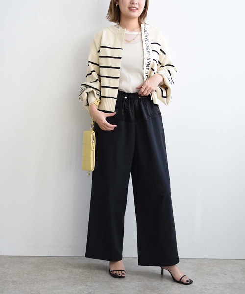 Eimee Law(エイミーロウ)の「ウエストドロストワイドパンツ(その他パンツ・レディース・ブラック/ダークブルー/ライトベージュ・38)」の13枚目の写真