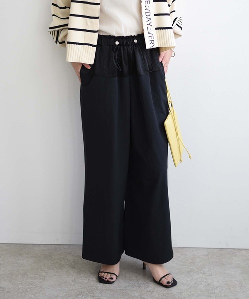 Eimee Law(エイミーロウ)の「ウエストドロストワイドパンツ(その他パンツ・レディース・ブラック/ダークブルー/ライトベージュ・38)」の17枚目の写真