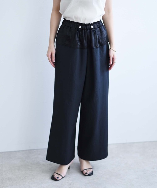 Eimee Law(エイミーロウ)の「ウエストドロストワイドパンツ(その他パンツ・レディース・ブラック/ダークブルー/ライトベージュ・38)」の20枚目の写真