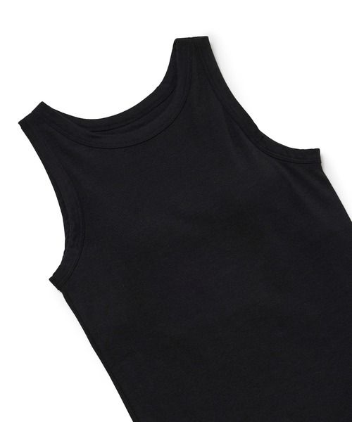 【洗える】パッド付きアメリカンスリーブリブタンクトップ