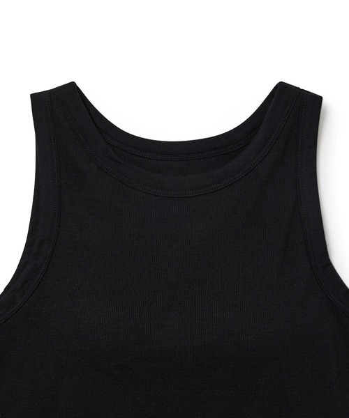 【洗える】パッド付きアメリカンスリーブリブタンクトップ