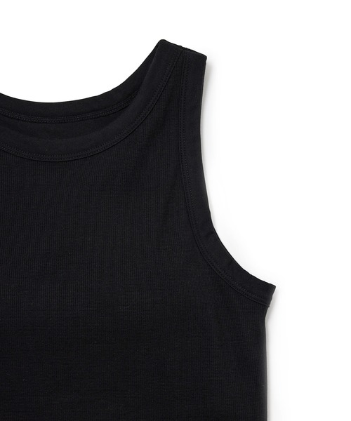 【洗える】パッド付きアメリカンスリーブリブタンクトップ