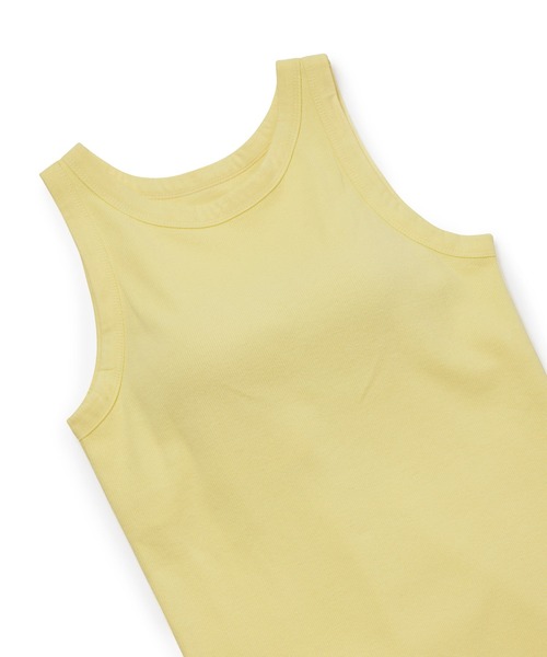 VIS（ビス）の「【洗える】パッド付きアメリカンスリーブリブタンクトップ（タンクトップ・レディース・イエロー/スミクロ/ホワイト・L/M）」の5枚目の写真