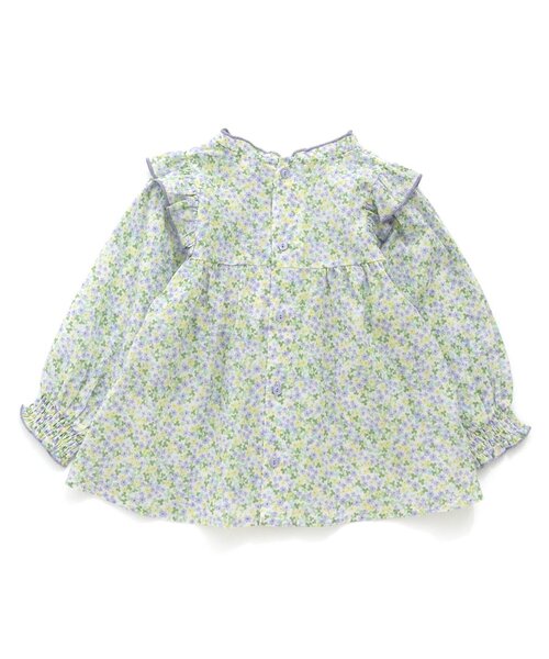 apres les cours(アプレレクール)の「花柄シャーリングチュニック(チュニック・キッズ・サーモンピンク/グリーン・80/90/100/110/120/130/140)」の3枚目の写真