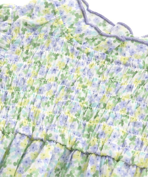 apres les cours(アプレレクール)の「花柄シャーリングチュニック(チュニック・キッズ・サーモンピンク/グリーン・80/90/100/110/120/130/140)」の6枚目の写真