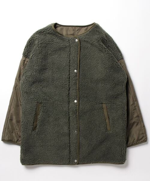 STYLEBLOCK（スタイルブロック）の「ボアキルトリバーシブルコート（ブルゾン・レディース・カーキ/アイボリー/ブラック/ベージュ・FREE）」の8枚目の写真