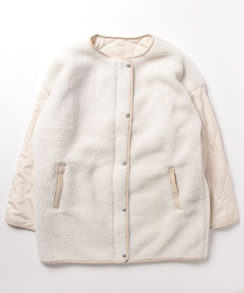 STYLEBLOCK（スタイルブロック）の「ボアキルトリバーシブルコート（ブルゾン・レディース・カーキ/アイボリー/ブラック/ベージュ・FREE）」の7枚目の写真