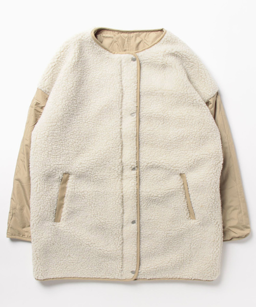 STYLEBLOCK（スタイルブロック）の「ボアキルトリバーシブルコート（ブルゾン・レディース・カーキ/アイボリー/ブラック/ベージュ・FREE）」の5枚目の写真