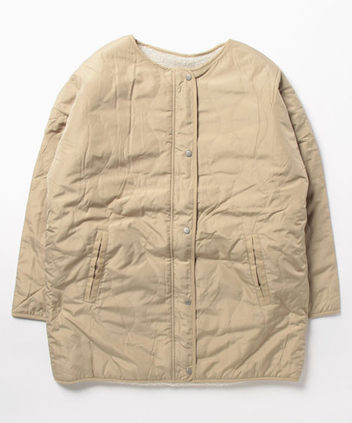 STYLEBLOCK（スタイルブロック）の「ボアキルトリバーシブルコート（ブルゾン・レディース・カーキ/アイボリー/ブラック/ベージュ・FREE）」の3枚目の写真