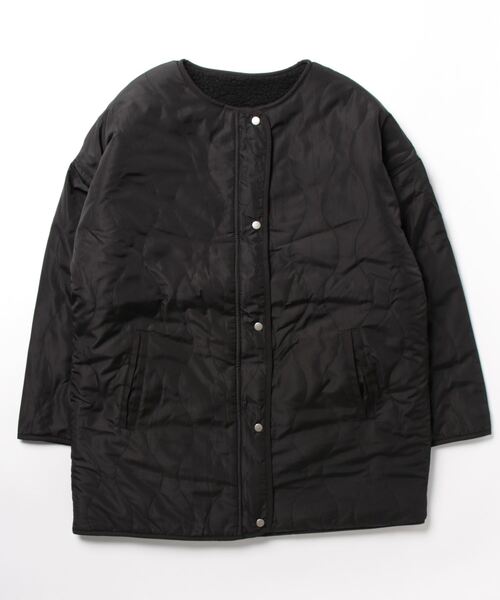 STYLEBLOCK（スタイルブロック）の「ボアキルトリバーシブルコート（ブルゾン・レディース・カーキ/アイボリー/ブラック/ベージュ・FREE）」の11枚目の写真