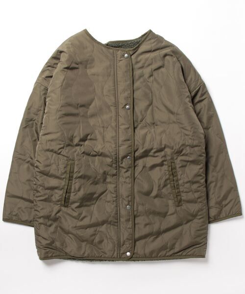 STYLEBLOCK（スタイルブロック）の「ボアキルトリバーシブルコート（ブルゾン・レディース・カーキ/アイボリー/ブラック/ベージュ・FREE）」の12枚目の写真