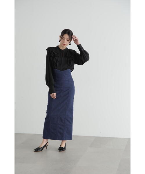 JILL STUART（ジルスチュアート）の「◆ラッフルシフォンブラウス（シャツ/ブラウス・レディース・ホワイト/ブラック/ブルー・SMALL/MEDIUM）」の17枚目の写真