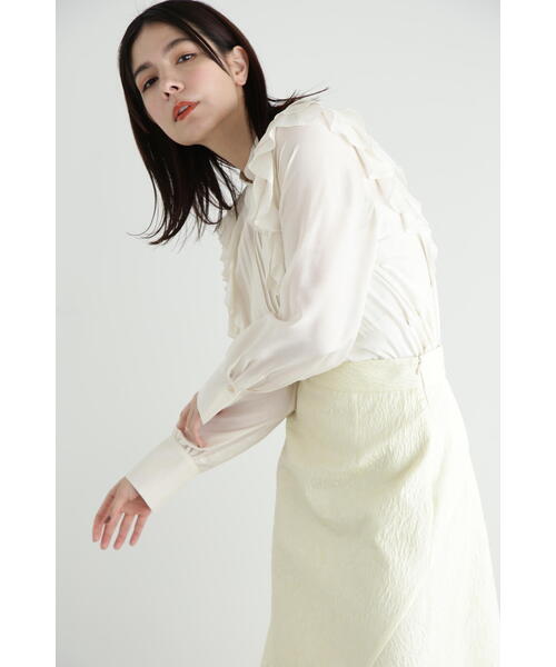 JILL STUART（ジルスチュアート）の「◆ラッフルシフォンブラウス（シャツ/ブラウス・レディース・ホワイト/ブラック/ブルー・SMALL/MEDIUM）」の13枚目の写真