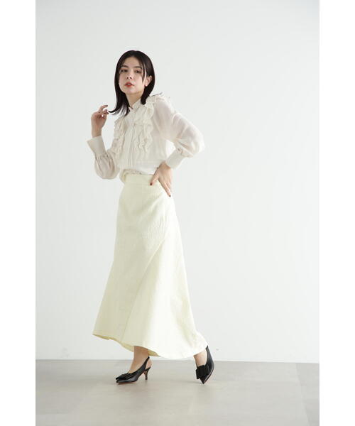 JILL STUART（ジルスチュアート）の「◆ラッフルシフォンブラウス（シャツ/ブラウス・レディース・ホワイト/ブラック/ブルー・SMALL/MEDIUM）」の11枚目の写真