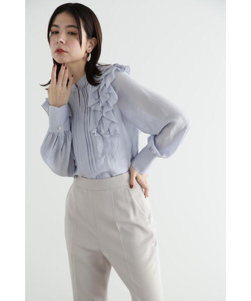 JILL STUART（ジルスチュアート）の「◆ラッフルシフォンブラウス（シャツ/ブラウス・レディース・ホワイト/ブラック/ブルー・SMALL/MEDIUM）」の7枚目の写真
