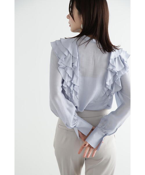 JILL STUART（ジルスチュアート）の「◆ラッフルシフォンブラウス（シャツ/ブラウス・レディース・ホワイト/ブラック/ブルー・SMALL/MEDIUM）」の20枚目の写真
