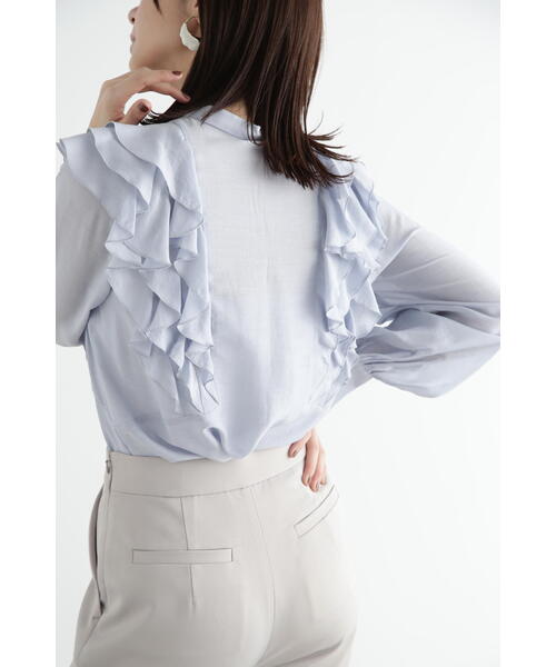 JILL STUART（ジルスチュアート）の「◆ラッフルシフォンブラウス（シャツ/ブラウス・レディース・ホワイト/ブラック/ブルー・SMALL/MEDIUM）」の22枚目の写真
