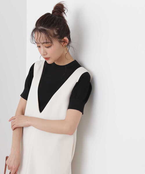 N.（N. Natural Beauty Basic）（エヌエヌナチュラルビューティーベーシック）の「◆シアースリーブアミジキリカエニット（ニット/セーター・レディース・ブラック/ベージュ/ライトグリーン・MEDIUM）」の17枚目の写真