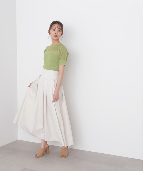 N.（N. Natural Beauty Basic）（エヌエヌナチュラルビューティーベーシック）の「◆シアースリーブアミジキリカエニット（ニット/セーター・レディース・ブラック/ベージュ/ライトグリーン・MEDIUM）」の10枚目の写真