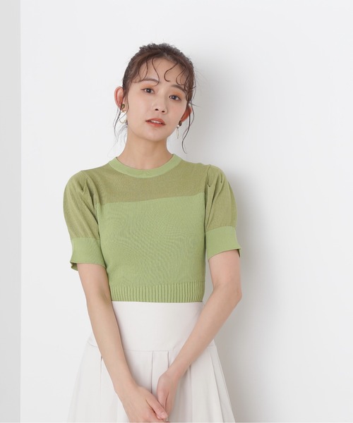 N.（N. Natural Beauty Basic）（エヌエヌナチュラルビューティーベーシック）の「◆シアースリーブアミジキリカエニット（ニット/セーター・レディース・ブラック/ベージュ/ライトグリーン・MEDIUM）」の11枚目の写真