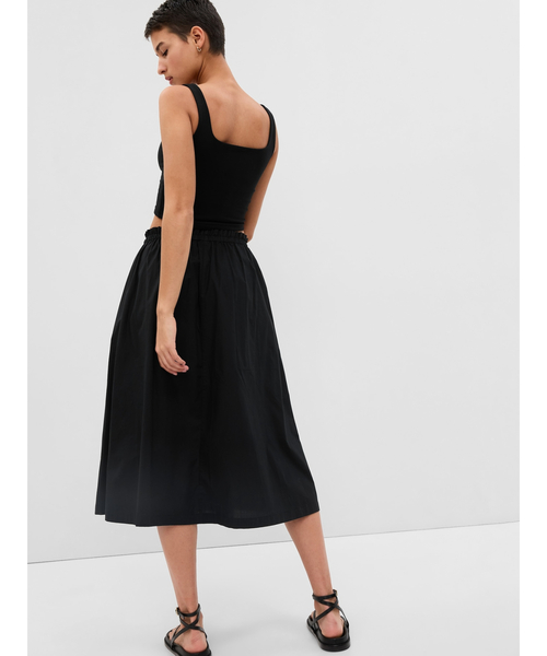 GAP（ギャップ）の「ペーパーバッグ プルオン ミディスカート（スカート・レディース・ホワイト×ネイビー/ブルー系その他/ブラック/ベージュ/ネイビー・L/S/XXS/XS/M）」の8枚目の写真