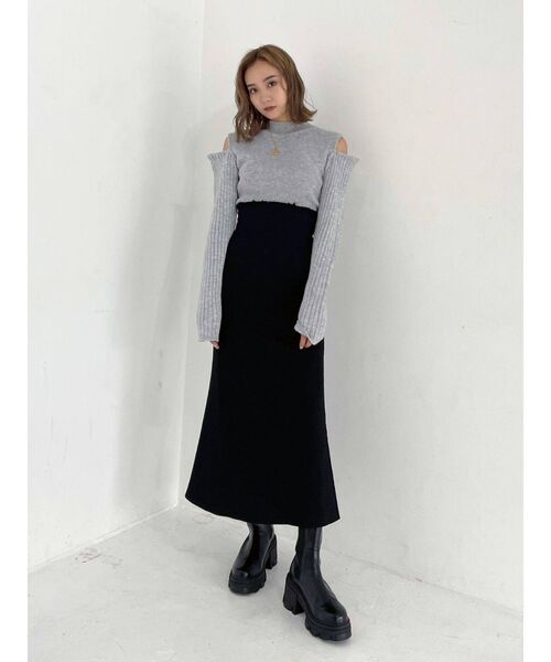 EMODA(エモダ)の「マークウエストマーメイドスカート(スカート・レディース・ベージュ/ブラック/その他・MEDIUM/SMALL)」の5枚目の写真