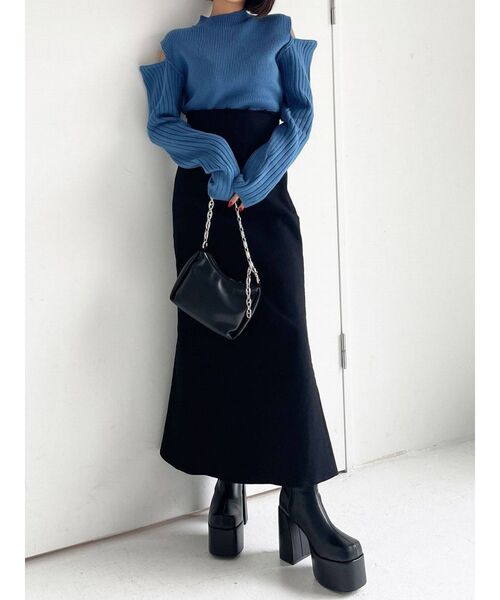 EMODA(エモダ)の「マークウエストマーメイドスカート(スカート・レディース・ベージュ/ブラック/その他・MEDIUM/SMALL)」の7枚目の写真