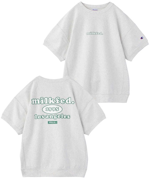 MILKFED.(ミルクフェド)の「MILKFED.xCHAMPION COOPER LOGO S/S TEE(Tシャツ/カットソー・レディース・ホワイト/ブラック/ライトピンク/グリーン/ネイビー/アッシュ・ONE SIZE)」の4枚目の写真