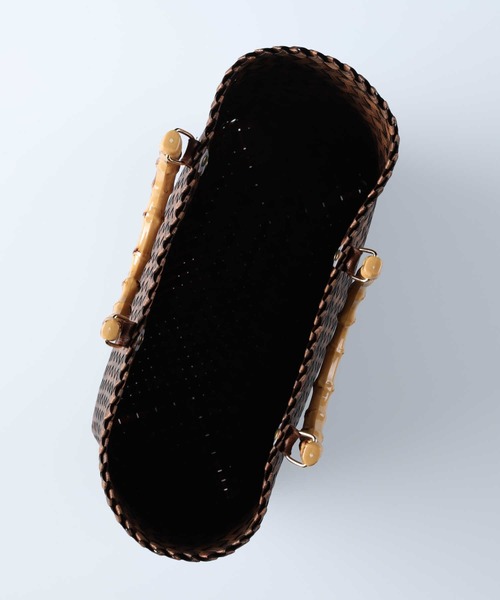 HONEYSUCKLE ROSE(ハニーサックルローズ)の「【HONEYSUCKLE ROSE】バンブートートバッグ(かごバッグ・レディース・ベージュ/ブラウン/ライトベージュ・ONE SIZE)」の4枚目の写真