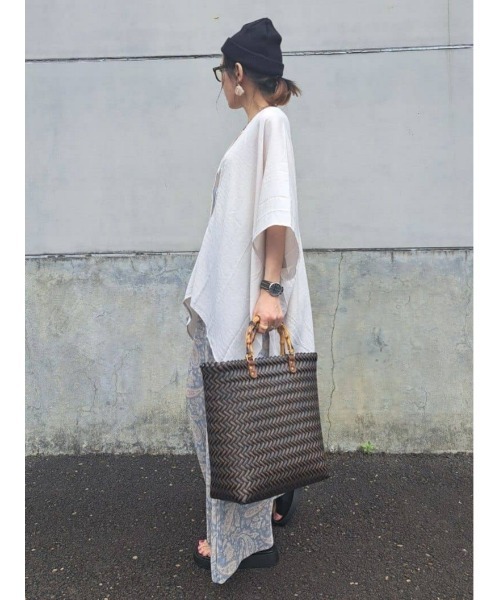 HONEYSUCKLE ROSE(ハニーサックルローズ)の「【HONEYSUCKLE ROSE】バンブートートバッグ(かごバッグ・レディース・ベージュ/ブラウン/ライトベージュ・ONE SIZE)」の20枚目の写真