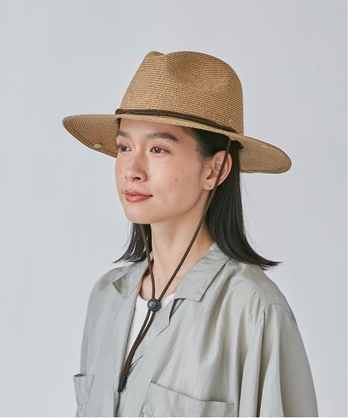 OVERRIDE（オーバーライド）の「OVERRIDE  WASHABLE BD STRAP HAT（ハット・レディース・グレー/ベージュ・58cm）」の2枚目の写真