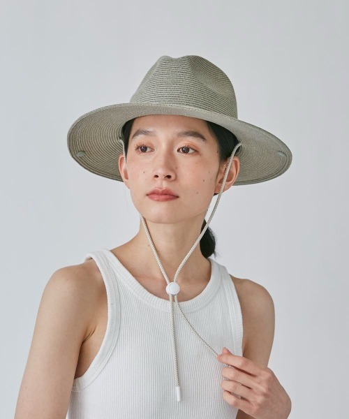 OVERRIDE（オーバーライド）の「OVERRIDE  WASHABLE BD STRAP HAT（ハット・レディース・グレー/ベージュ・58cm）」の9枚目の写真