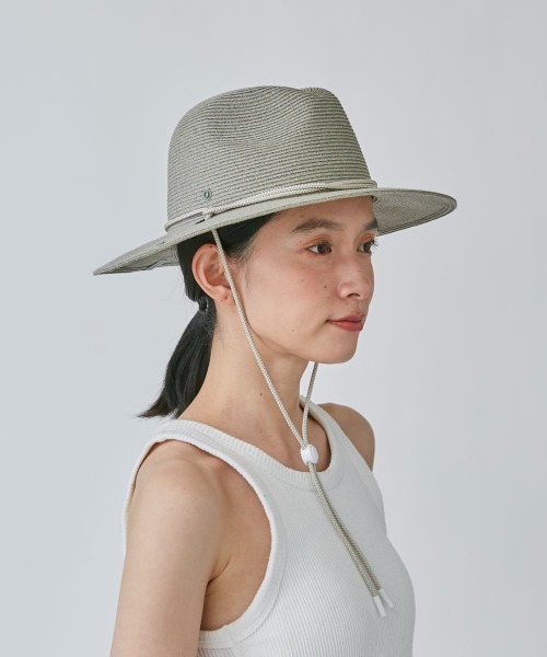 OVERRIDE（オーバーライド）の「OVERRIDE  WASHABLE BD STRAP HAT（ハット・レディース・グレー/ベージュ・58cm）」の8枚目の写真