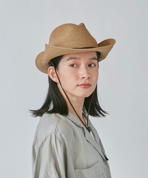 OVERRIDE（オーバーライド）の「OVERRIDE  WASHABLE BD STRAP HAT（ハット・レディース・グレー/ベージュ・58cm）」の14枚目の写真