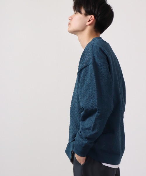 many men many mind(メニーメンメニーマインド)の「Many men many minds エアリー透かし編みニットクルーネック(ニット/セーター・メンズ・ブラック/グリーン/ネイビー・M/L)」の22枚目の写真